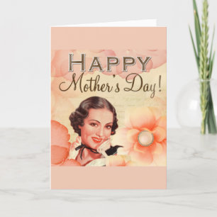 Mama der Mutter Vintag Retro Floral Feiertagskarte