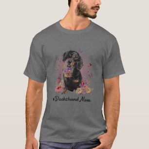 Mama der niedlichen Dackel Blume Glücklich Muttert T-Shirt