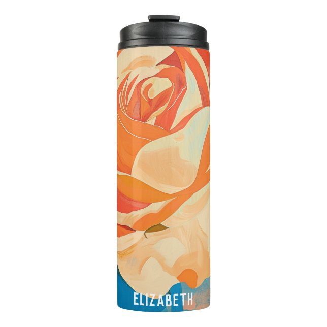 Mama der niedlichen Rose Personalisiert Thermosbecher (Vorderseite)