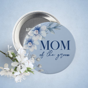 Mama der Schaltfläche "Groom Blue Floral" für das  Button