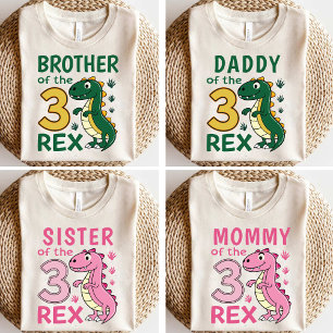 Mama der Three-Rex passenden Dinosaurier-Geburtsta T-Shirt