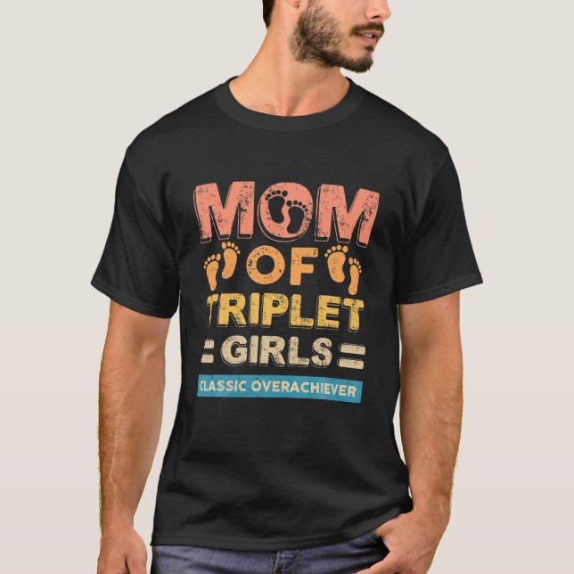 Mama der Triole Girls Classic Overreach Triole T-Shirt (Vorderseite)