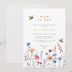 Mama der Wildblume zur WiesenBaby-Dusche Einladung