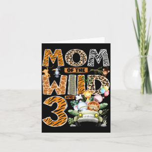 Mama der wilden Drei 3. Geburtstag Junge Safari Karte