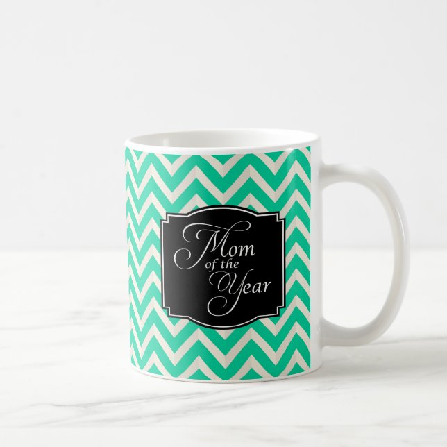 Mama der Zickzack Streifen des Jahres Kaffeetasse (Rechts)