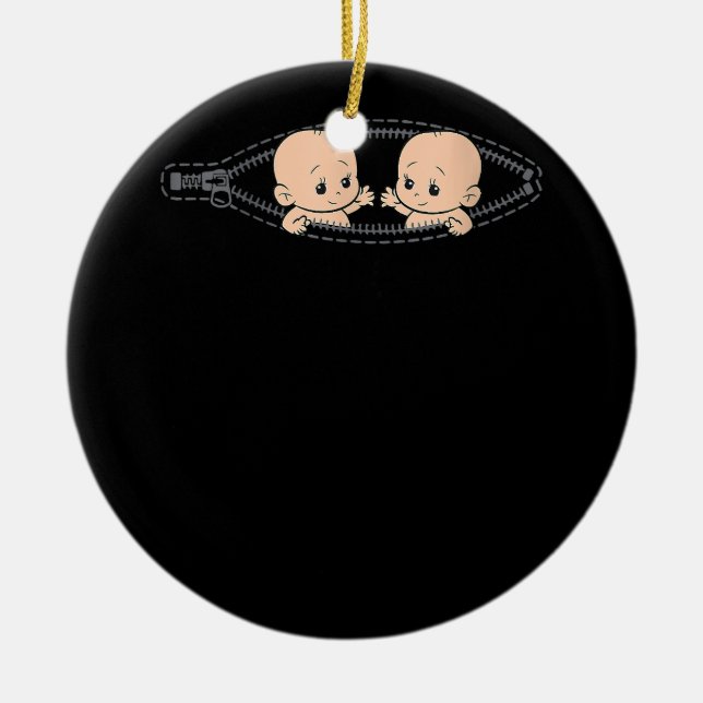 Mama der Zwillingsschwangerschaft Zwillinge Mama s Keramik Ornament (Vorne)
