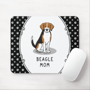 Mama des Beagle (Tri-Farbe 3) Hunde Niedlich Hunde Mousepad