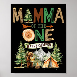 Mama des einen glücklichen Camper 1. Geburtstag Ca Poster