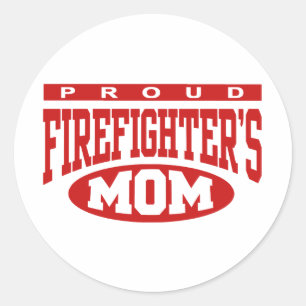 Mama des Feuerwehrmanns Runder Aufkleber