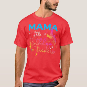 Mama des Geburtstags Prinzessin Bday Unicorn Regen T-Shirt