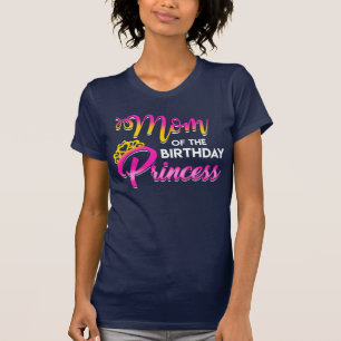 Mama des Geburtstags Prinzessin Rosa Gelbes Party T-Shirt