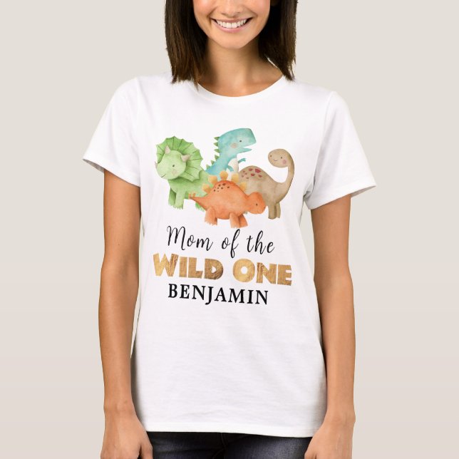 Mama des Geburtstagsjunge Dinosaurier-T - Shirt (Vorderseite)