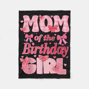 Mama des Geburtstagskameraden Pink Coquette Bow Fleecedecke