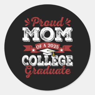 Mama des Graduate Uni Shirt Graduation 2025 Runder Aufkleber