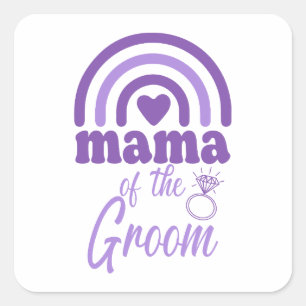 Mama des Grooms Quadratischer Aufkleber