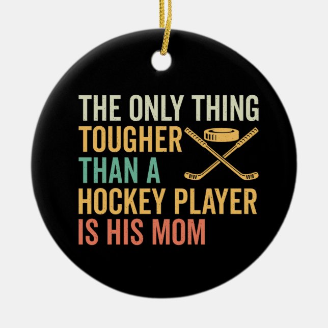 Mama des Hockey-Spielers Keramik Ornament (Vorne)