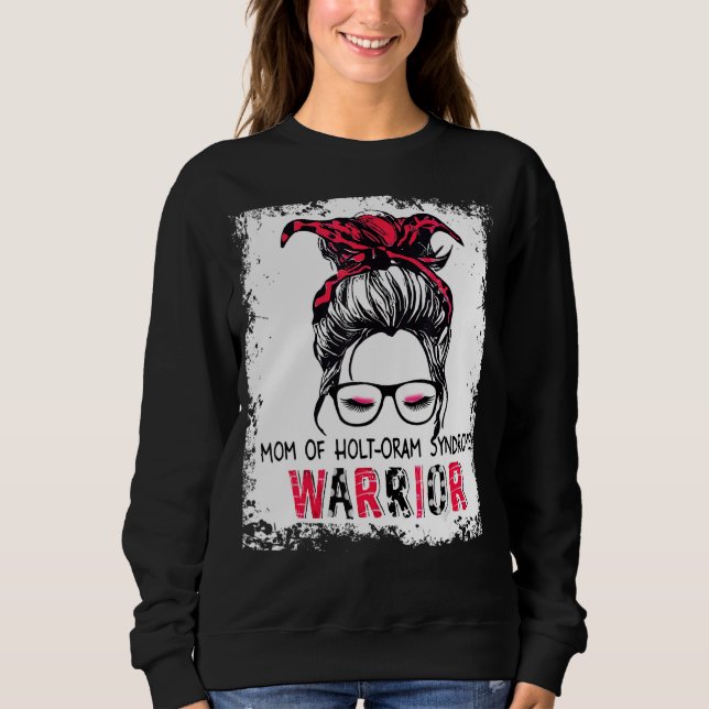 Mama des Holt-Oram-Syndroms Warrior Messy Bun Awar Sweatshirt (Vorderseite)