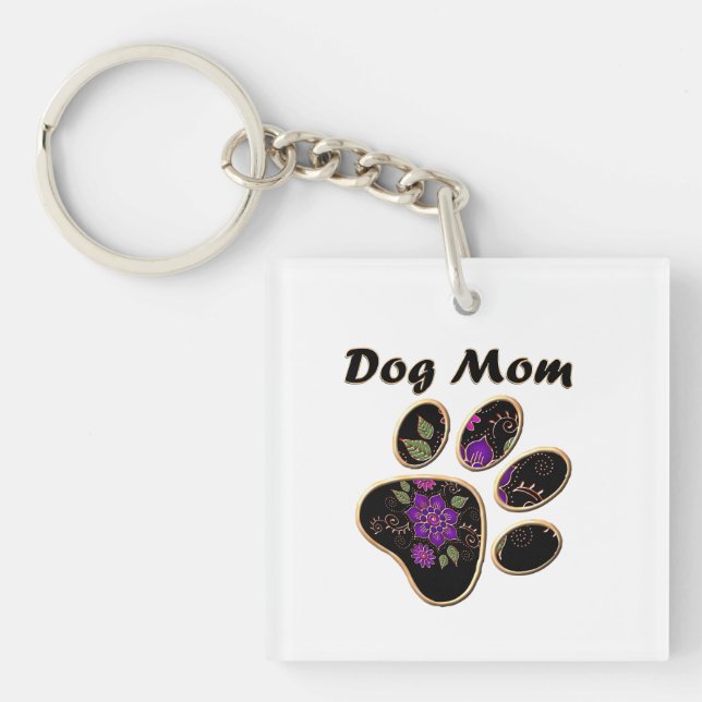 Mama des Hundes mit Paw Schlüsselanhänger (Vorderseite)
