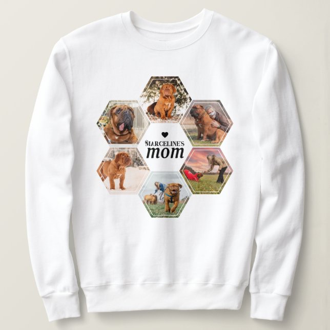 Mama des Hundes Personalisierte FotoCollage mit de Sweatshirt (Design vorne)