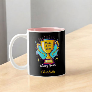 Mama des Jahres   Tag der Niedlichen und sonnigen  Zweifarbige Tasse