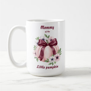 Mama des kleinen Kürbis Floral Pinkoween Kaffeetasse