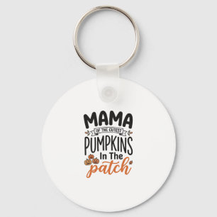 Mama des niedlichsten Kürbisse Herbst-Shirt-Design Schlüsselanhänger