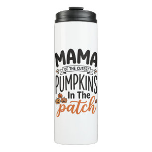 Mama des niedlichsten Kürbisse Herbst-Shirt-Design Thermosbecher