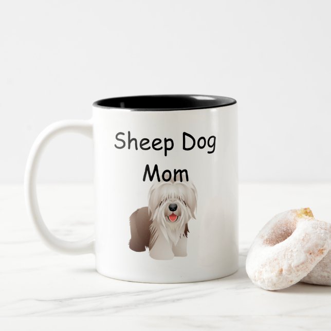 Mama des Schafhundes Kaffee Tasse (Mit Donut)