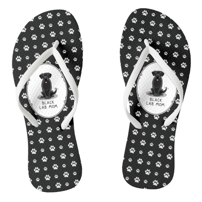 Mama des Schwarzen Labors (Labrador Retriever Mama Flip Flops (Fußbett)