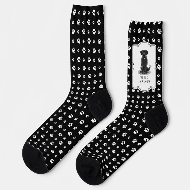 Mama des Schwarzen Labors (Labrador Retriever Mama Socken (Linkes Detail)