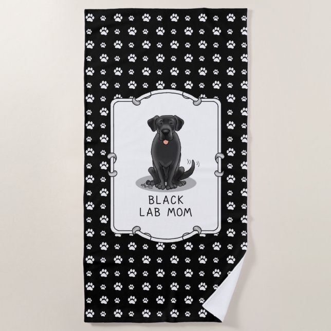 Mama des Schwarzen Labors (Labrador Retriever Mama Strandtuch (Vorderseite)