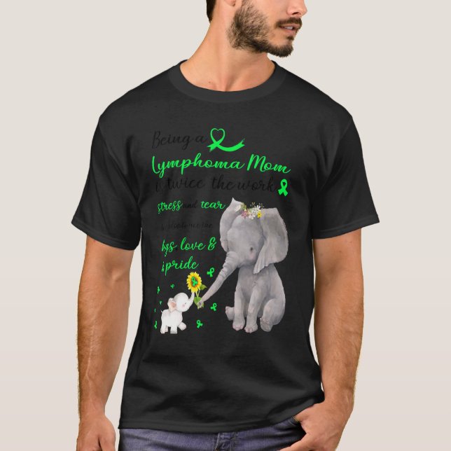 Mama des starken Elefanten-Lymphoms zweimal in der T-Shirt (Vorderseite)