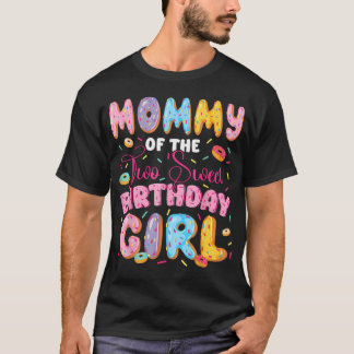 Mama des süßen 2. Geburtstagsmädchens Donut T-Shirt