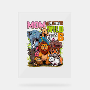 Mama des Tiergartens & 6 Zoo Thema Jungle Tier 6. Acrylschild