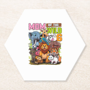 Mama des Tiergartens & 6 Zoo Thema Jungle Tier 6. Untersetzer
