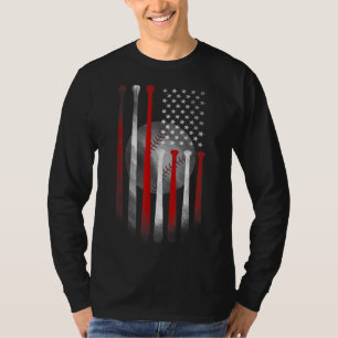 Mama des Vaters "American Flag Vintag Baseball Fla T-Shirt