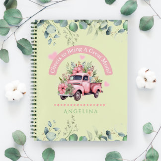 Mama des Vintagen grünen Florentrucks Coquette Notizbuch