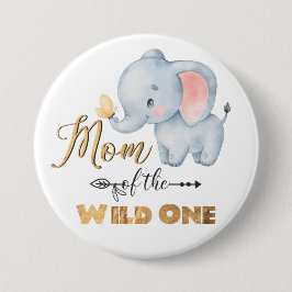 Mama des "Wild One Elephant Gold Foil"-Buttons Button