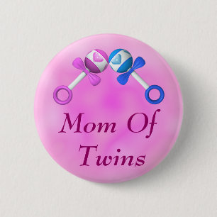 Mama des Zwillings-Knopfes (Junge, Mädchen) Button