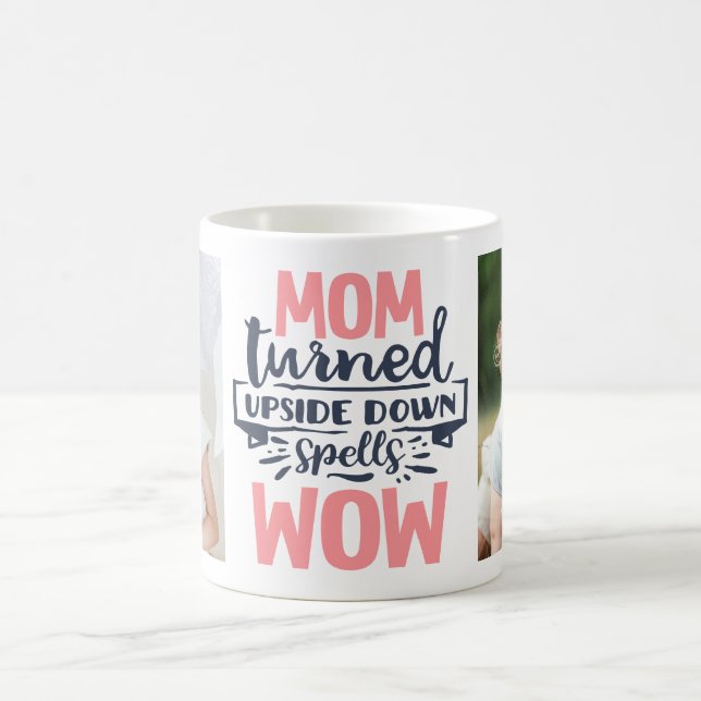 Mama, die die Mütter in Rosa-Grau-Typografie begei Kaffeetasse (Mittel)
