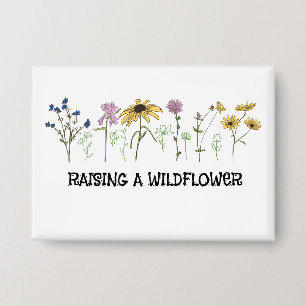 Mama, die eine Wildblume großzieht Button