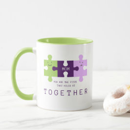 Mama, die Sie uns zusammenhalten Puzzle-Tasse Tasse