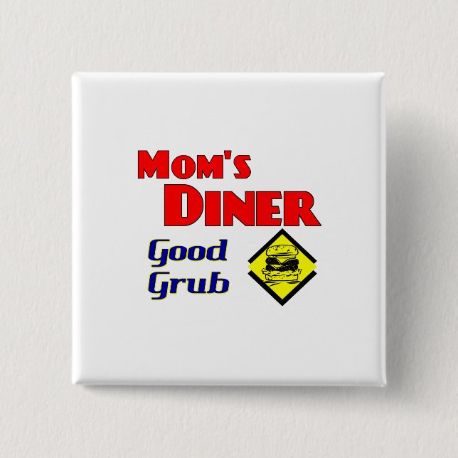 Mama Diner Good Grub Retro Restaurant Button (Vorderseite)