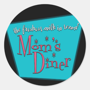Mama Diner Retro Pro Stillen Design Runder Aufkleber