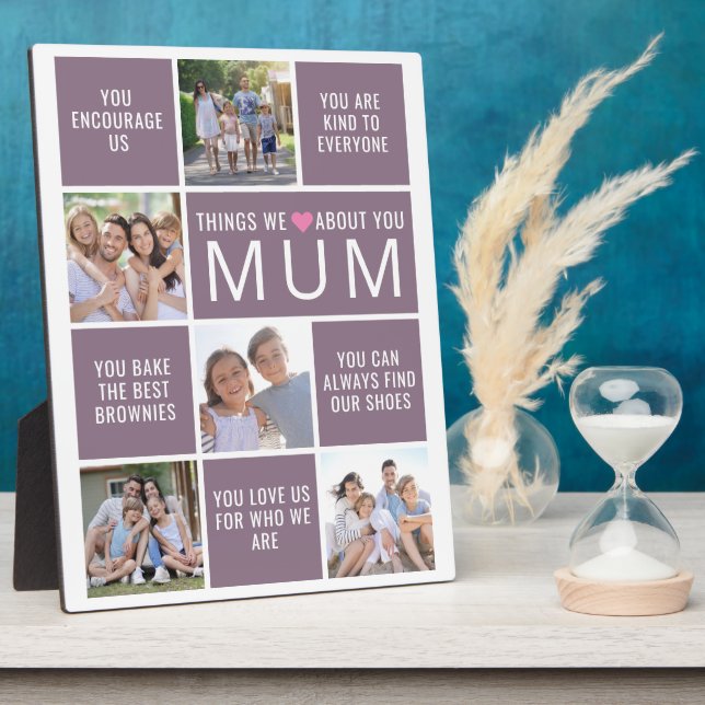 Mama Dinge, die wir über Sie Liebe FotoCollage Fotoplatte (Seite)