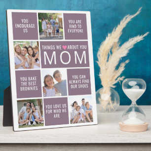 Mama Dinge, die wir über Sie Liebe FotoCollage Fotoplatte