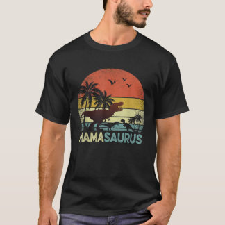 Mama Dinosaur Mamasaurus 2 Zwei Kinder T-Shirt