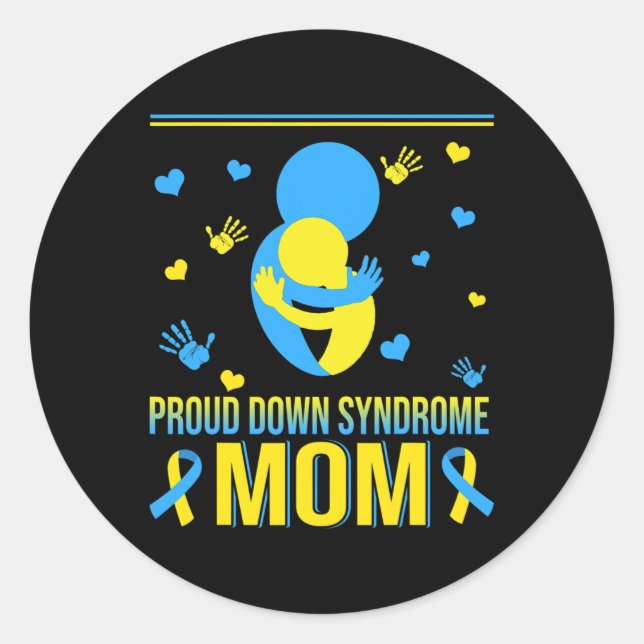 Mama-Down-Syndrom Runder Aufkleber (Vorderseite)