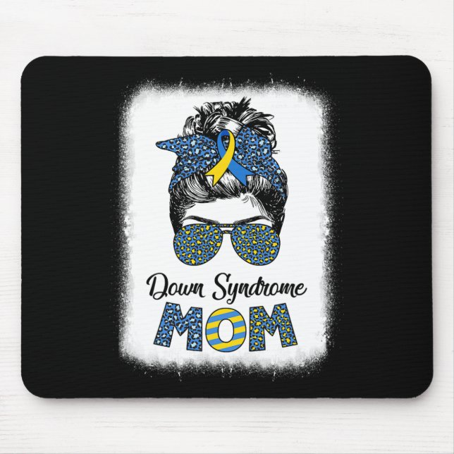 Mama Down Syndrome Awareness Mama Messy Bun geblei Mousepad (Vorne)