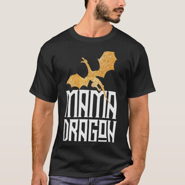Mama Dragon Christmas Matching Family Tribe Mom Wi T-Shirt (Vorderseite)